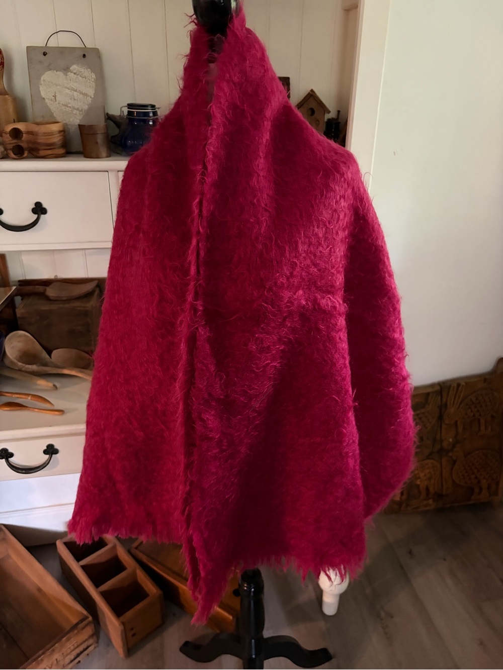 Andrew Stewart Vintage Mohair Wrap-Deep Magenta